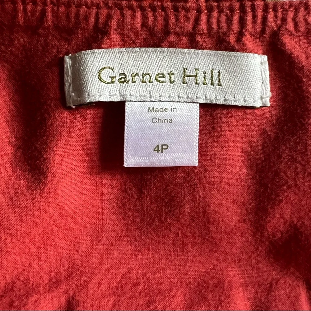 Garnet Hill Women’s Burnt Orange Floral Pattern Cotton Lined Side Zip Skirt 4P - Picture 8 of 11